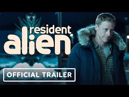 image is title scene from TV show Resident Alien