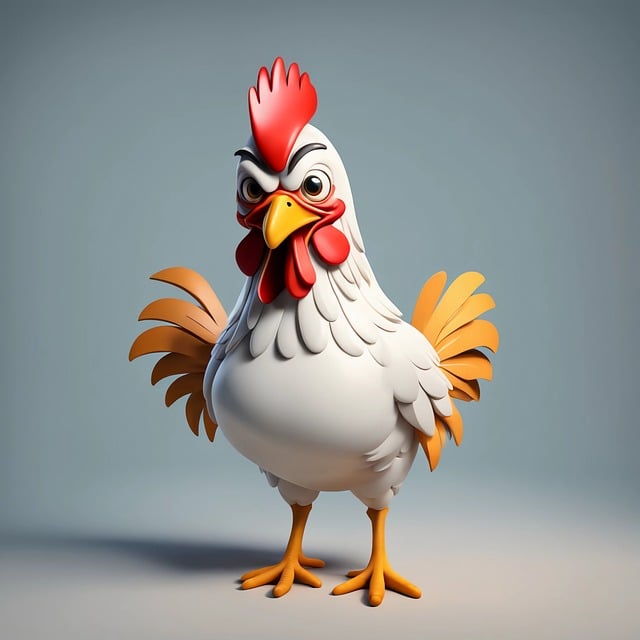 AI image of a mad chicken
