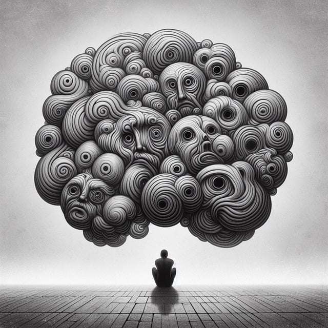 image is illustration of a cluttered mind