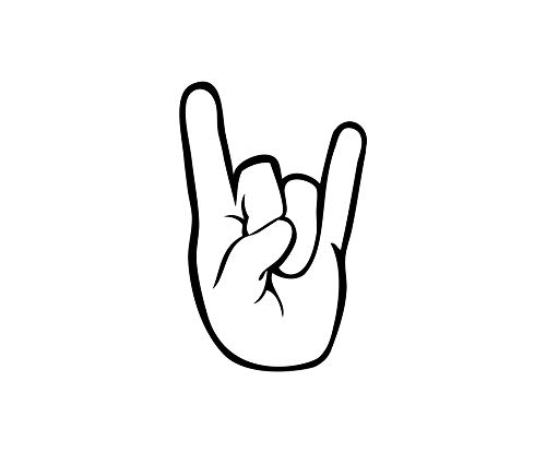 ai image of a hand in the "rock on" sign