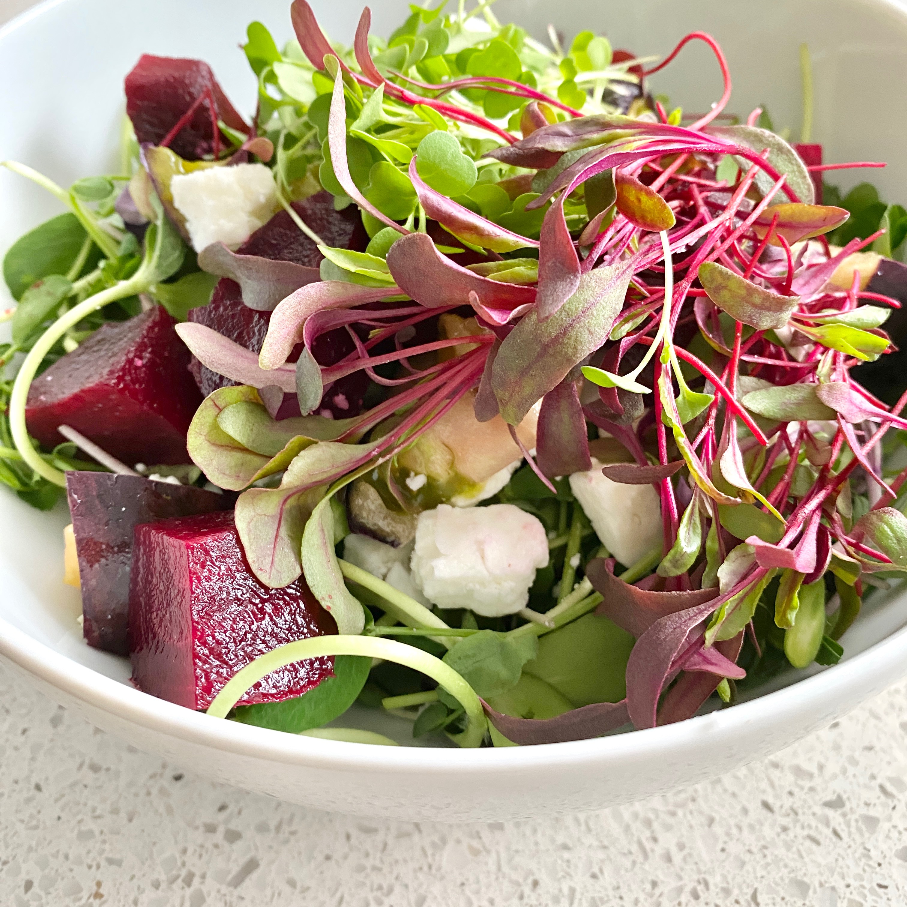 beet microgreens salad