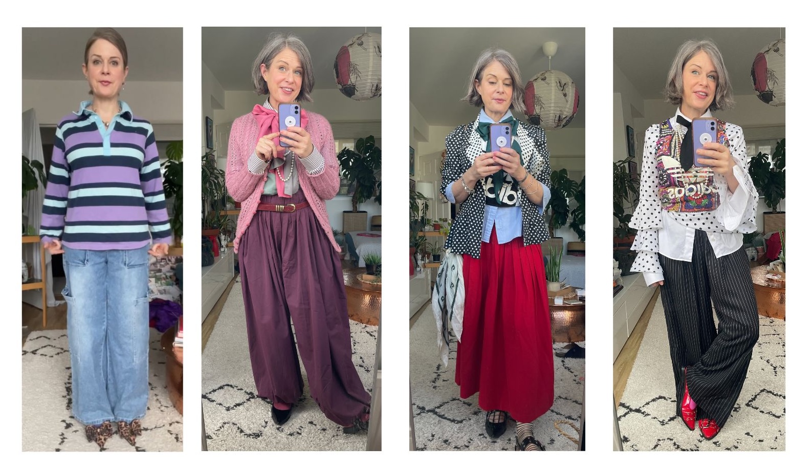 Break up the outfit lines with layering Break up the outfit lines with layering