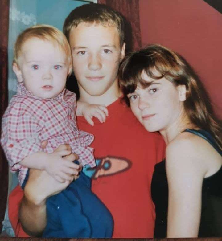 David and I as children (around 13 years old) with my little brother Tony. 