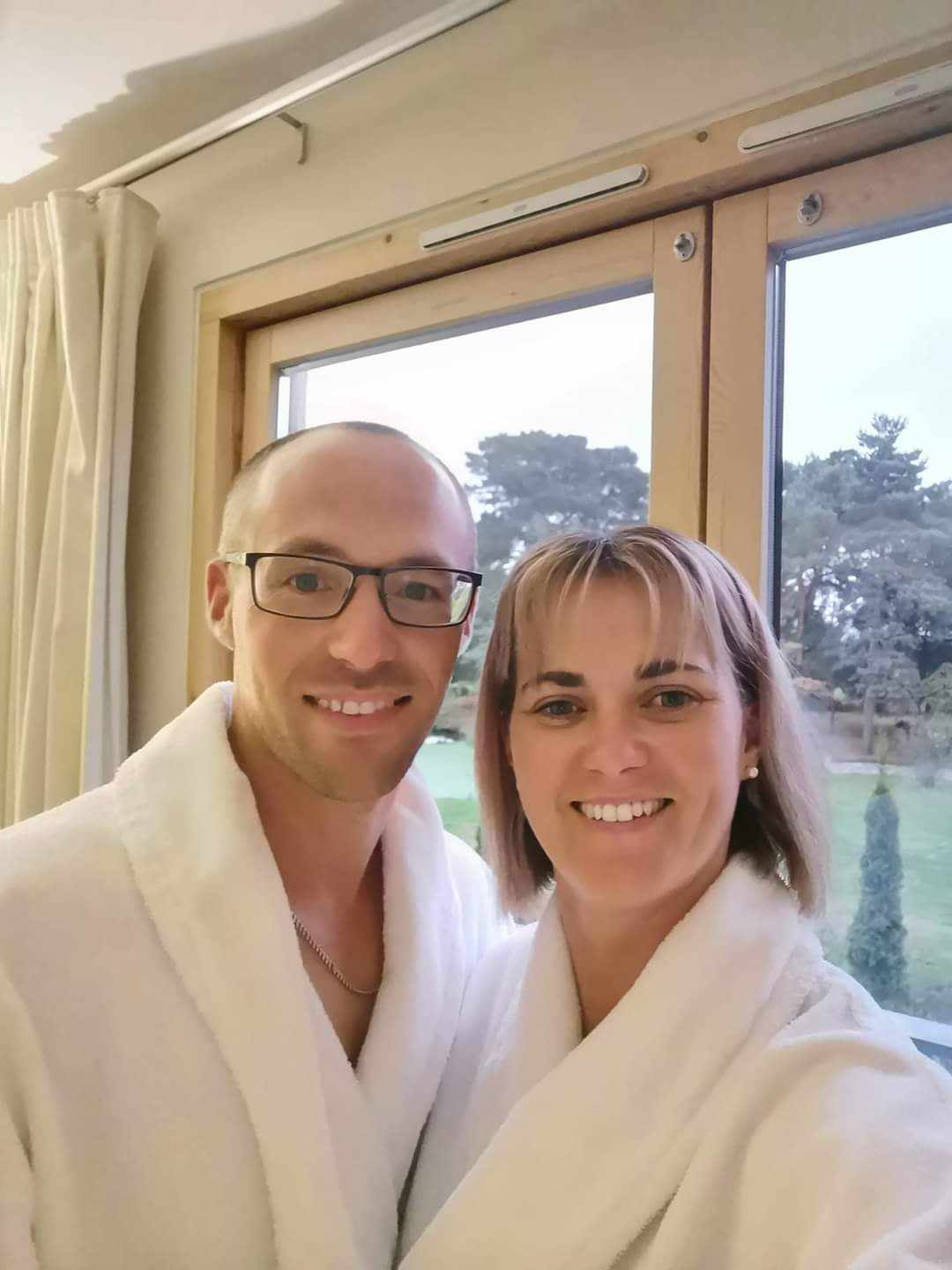 David and I enjoying a spa day.