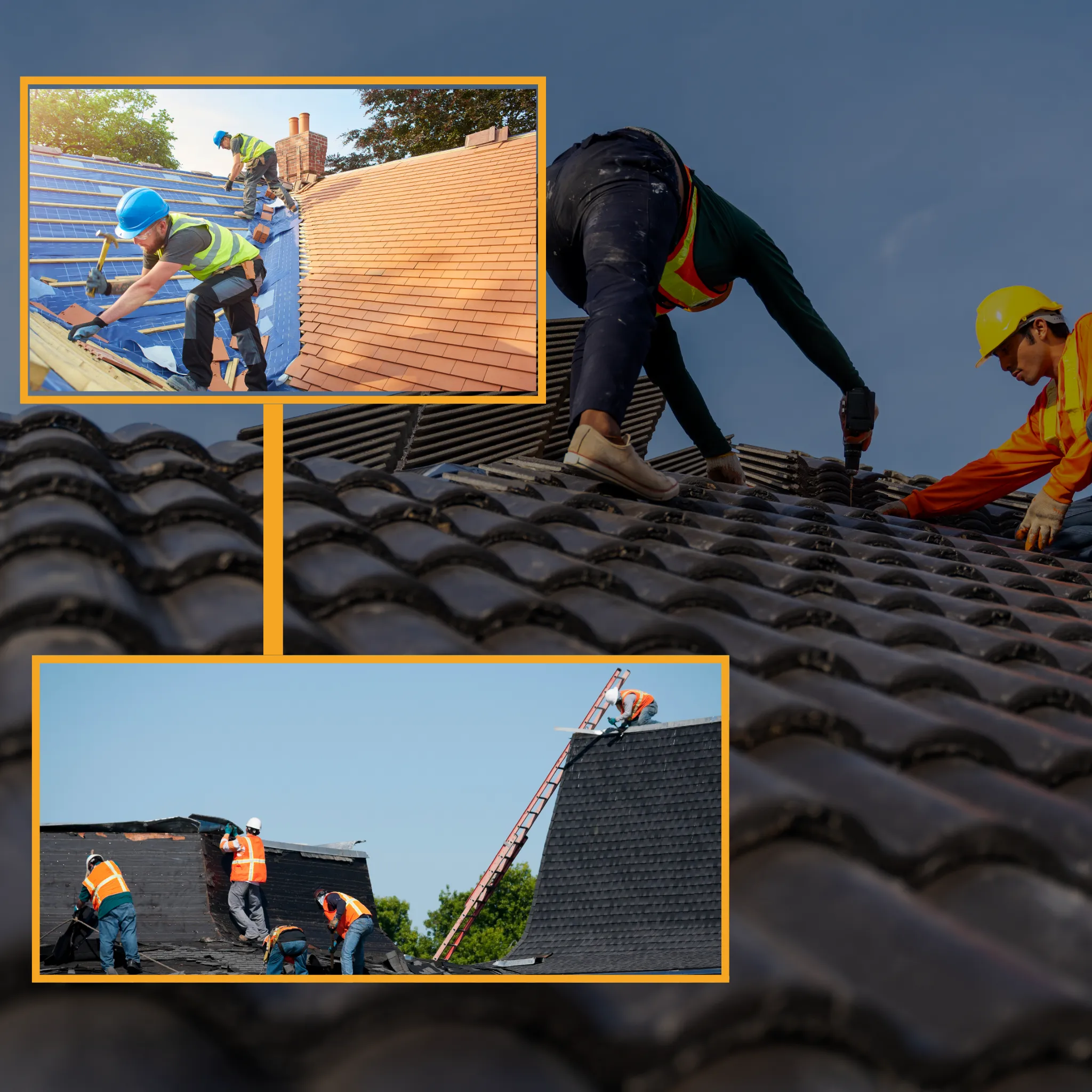 Reliant Roofing team working on an urgent emergency roof repair