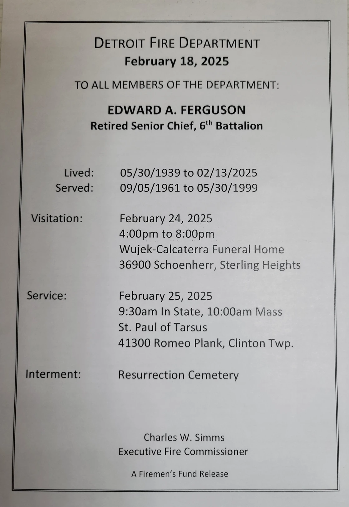 edward ferguson last alarm