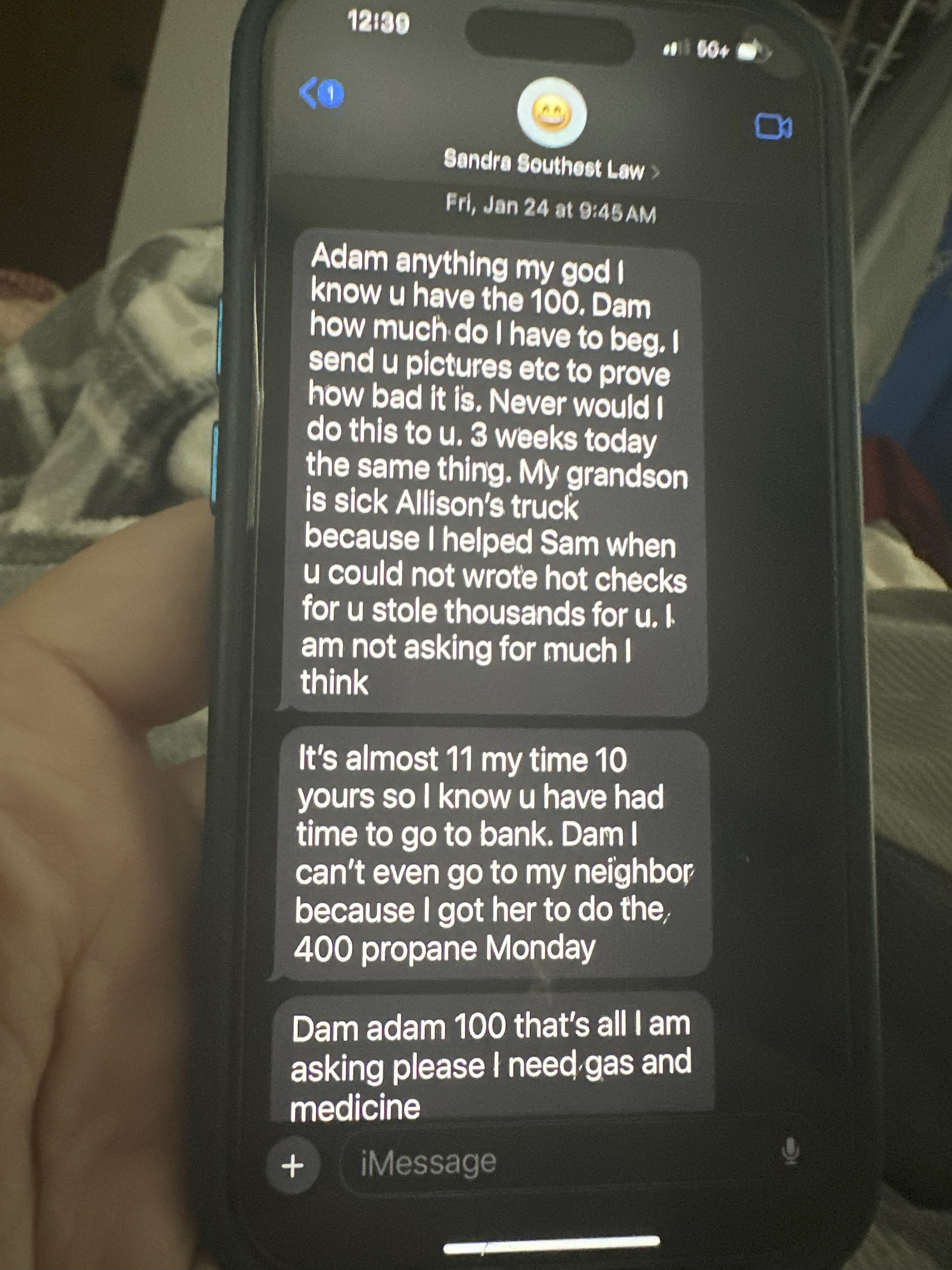 Texts between Adam & Lentz Texts between Adam & Lentz