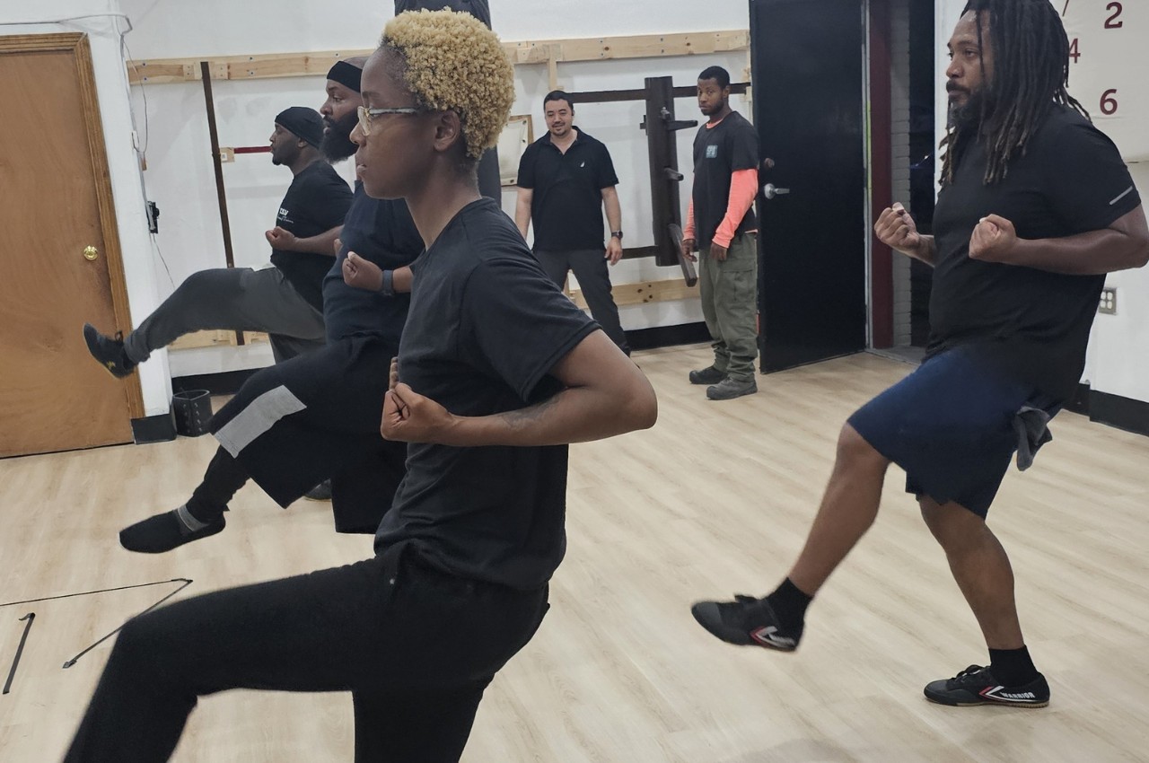 Grandmaster Watts demonstrating grappling techniques