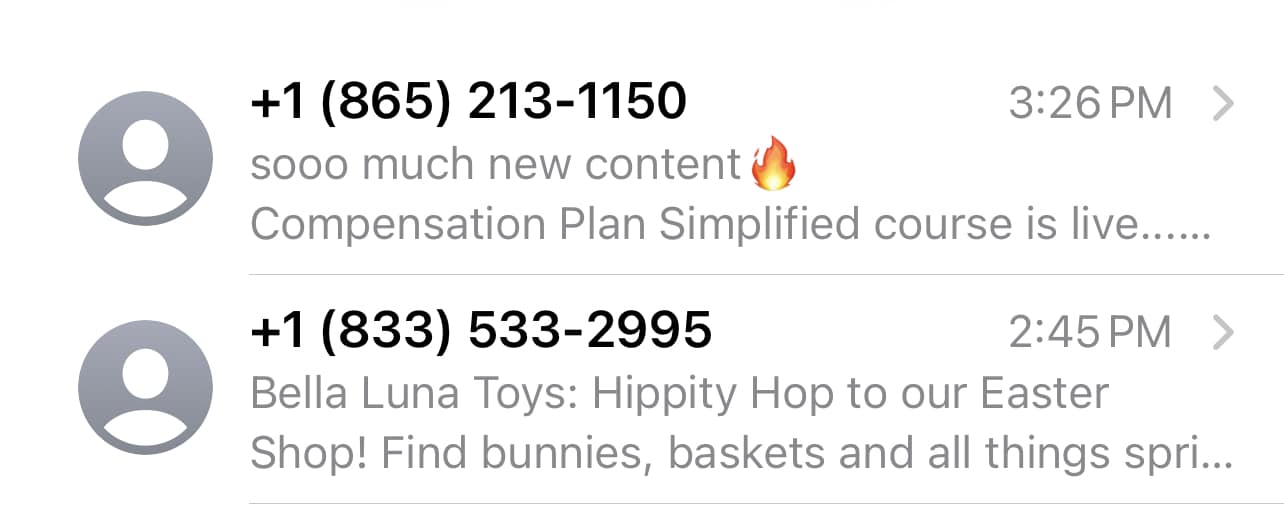 sample text messages