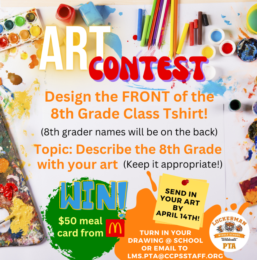 Spring 2023 LMS PTA T-shirt Art Contest