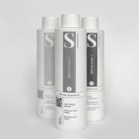 S Professional Brushing Plus Capillary Bioplasty System bottles — vegan salon-exclusive hair treatment that smooths, aligns, and strengthens the hair fibre