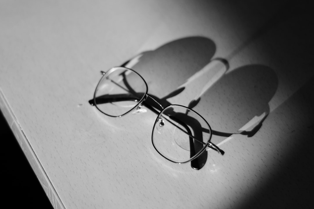 Glasses on a desk