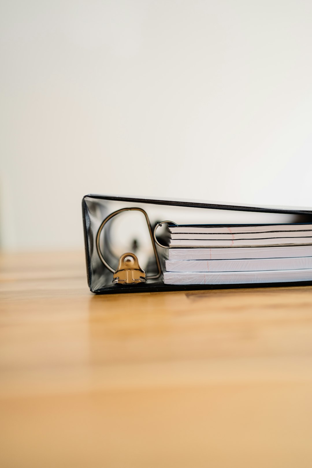 Binder on desk