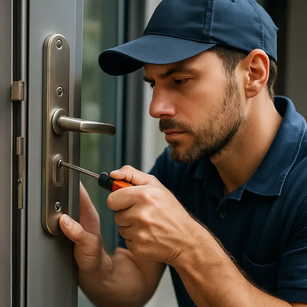Serrurier intervenant sur une porte d’entrée à Tours