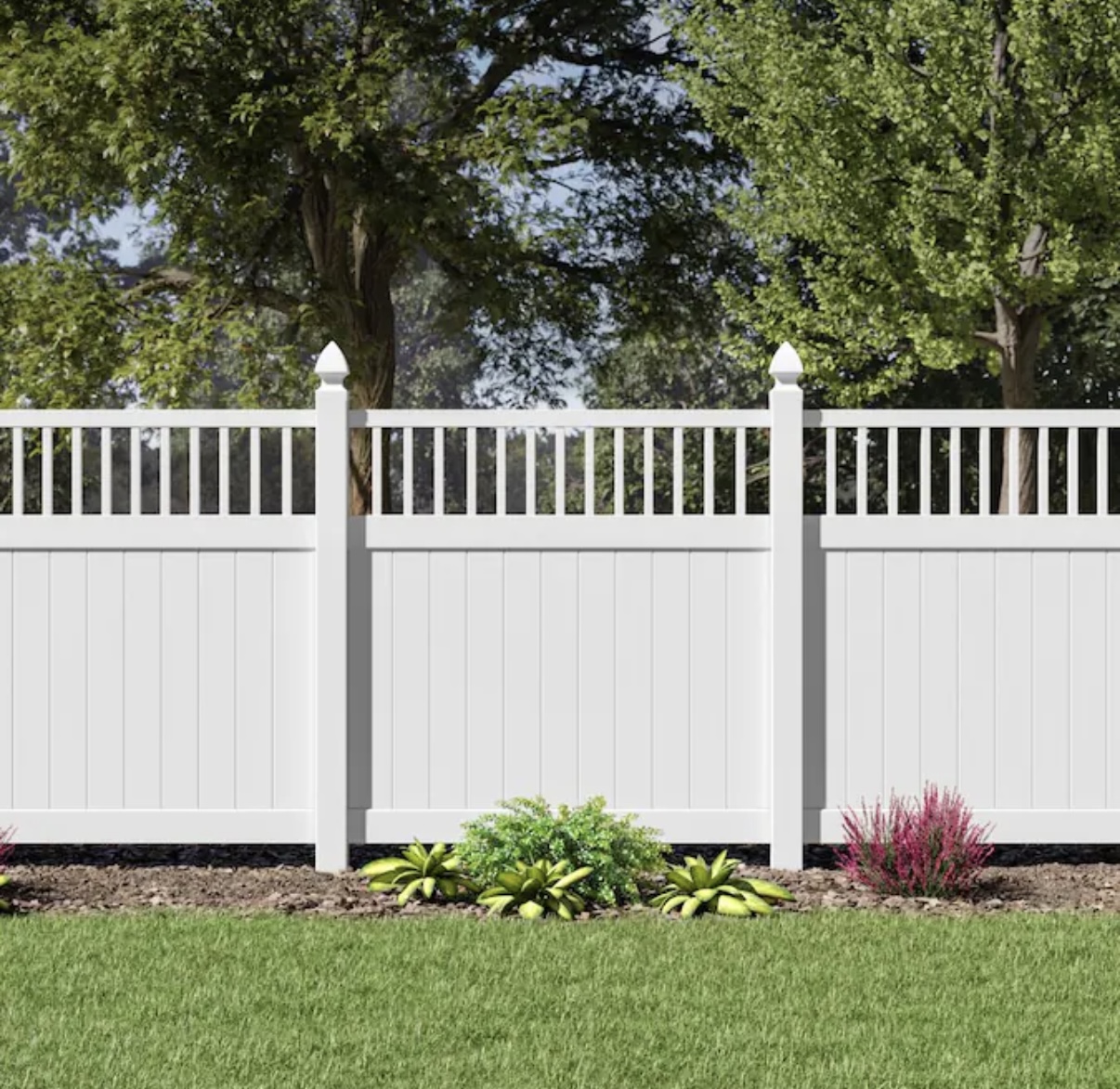 Semi-private vinyl fence by Wyatt Built in Troutman NC
