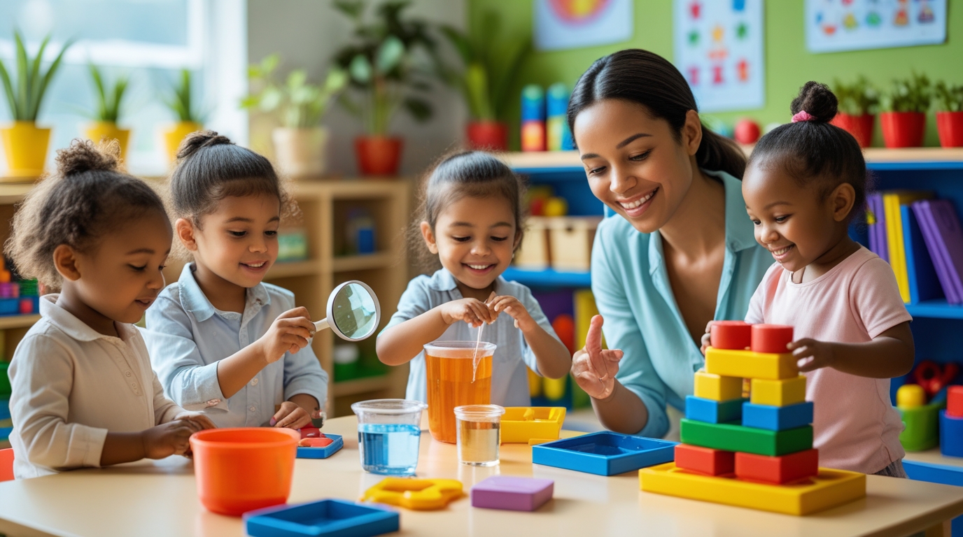 children doing experiment
