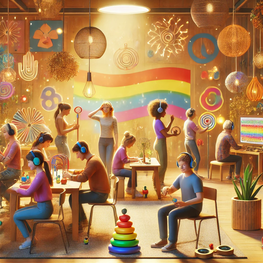 Neurodiverse group of people created by AI