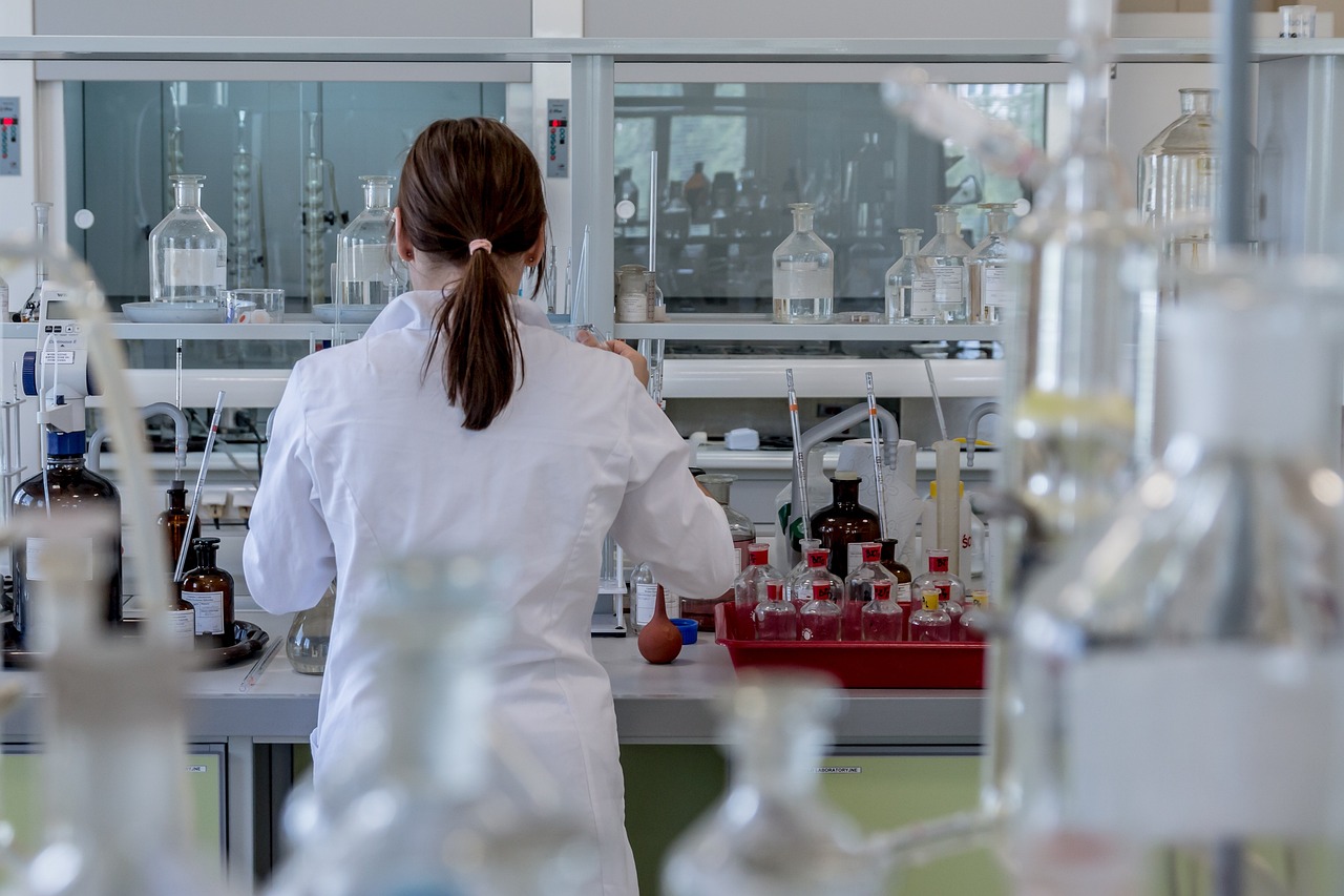 A woman running a hormonal laboratory test A woman running a hormonal laboratory test