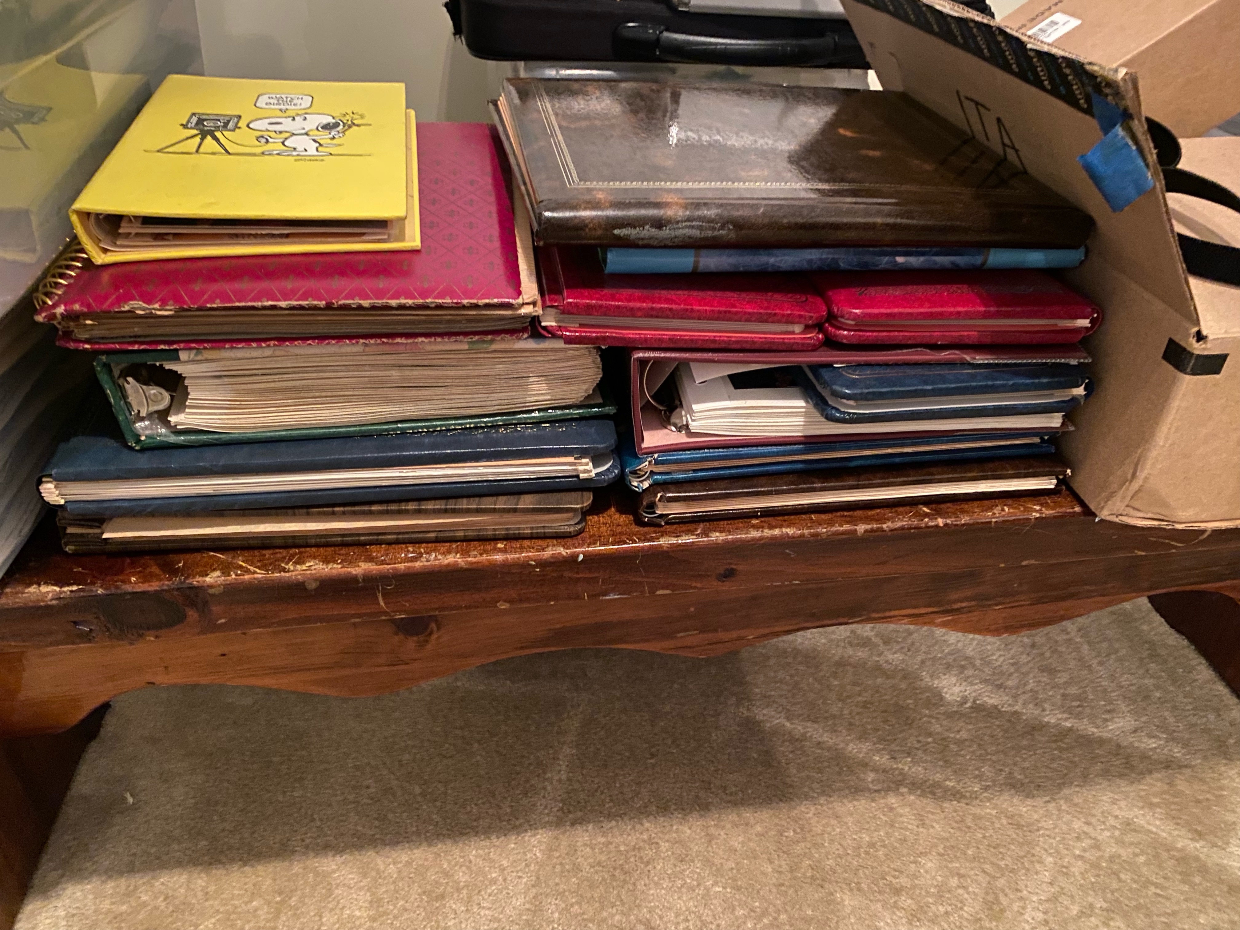 stacks of photograph albums stacks of photograph albums