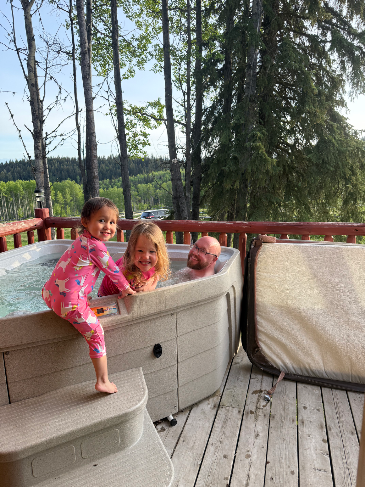 Private hot tubs at Montana Hill Guest Ranch