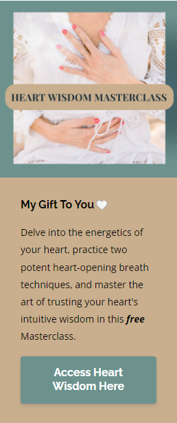 My Gift To You🤍 Delve into the energetics of your heart, practice two potent heart-opening breath techniques, and master the art of trusting your heart's intuitive wisdom in this free Masterclass.