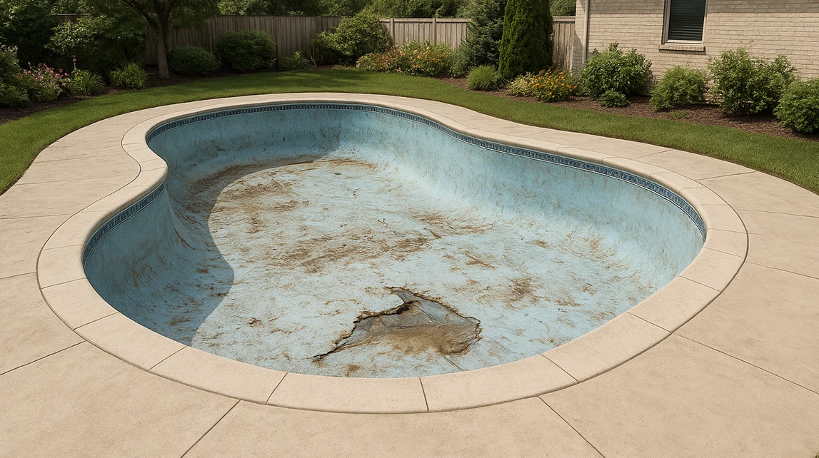 Pool Vinyl Liner Replacement Before photo