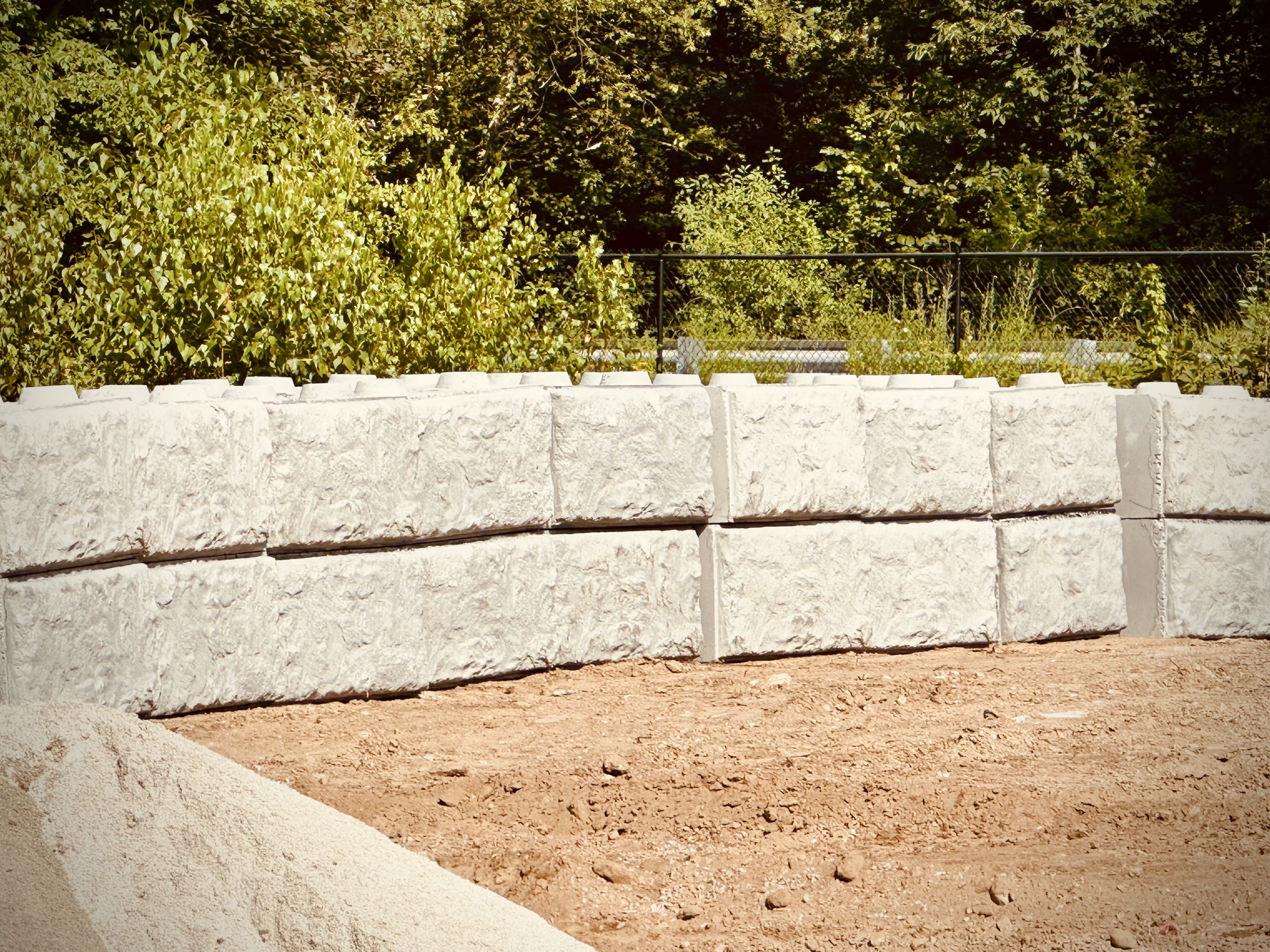 retaining wall arrived