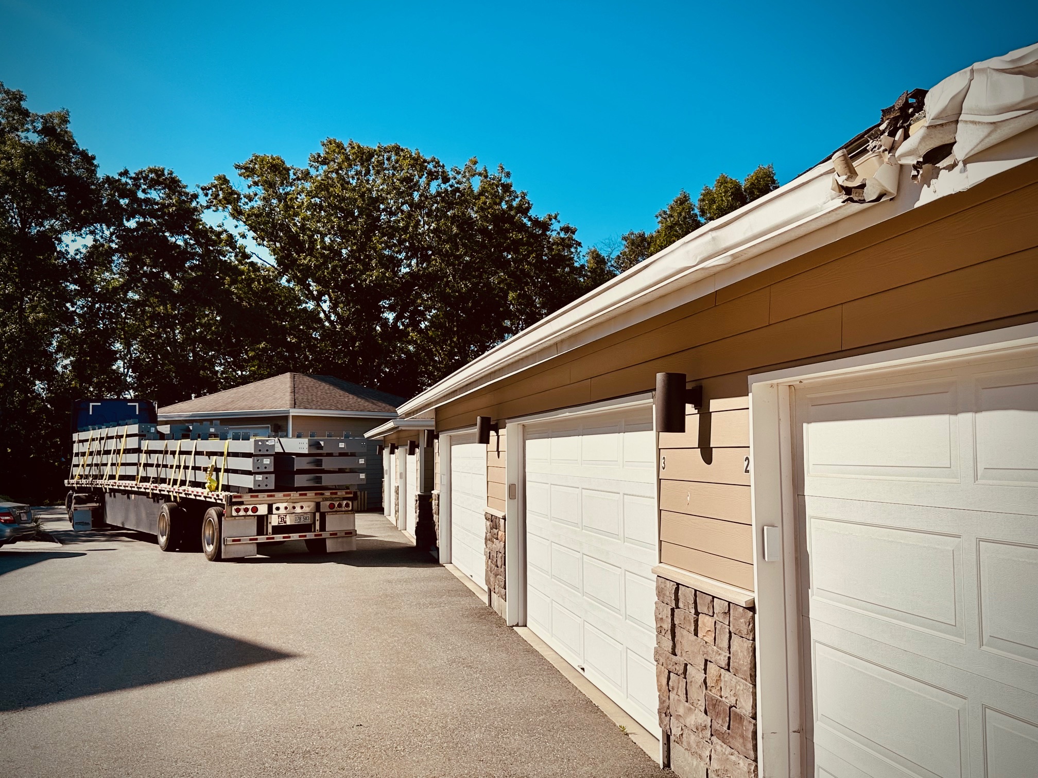 damaged garage damaged garage