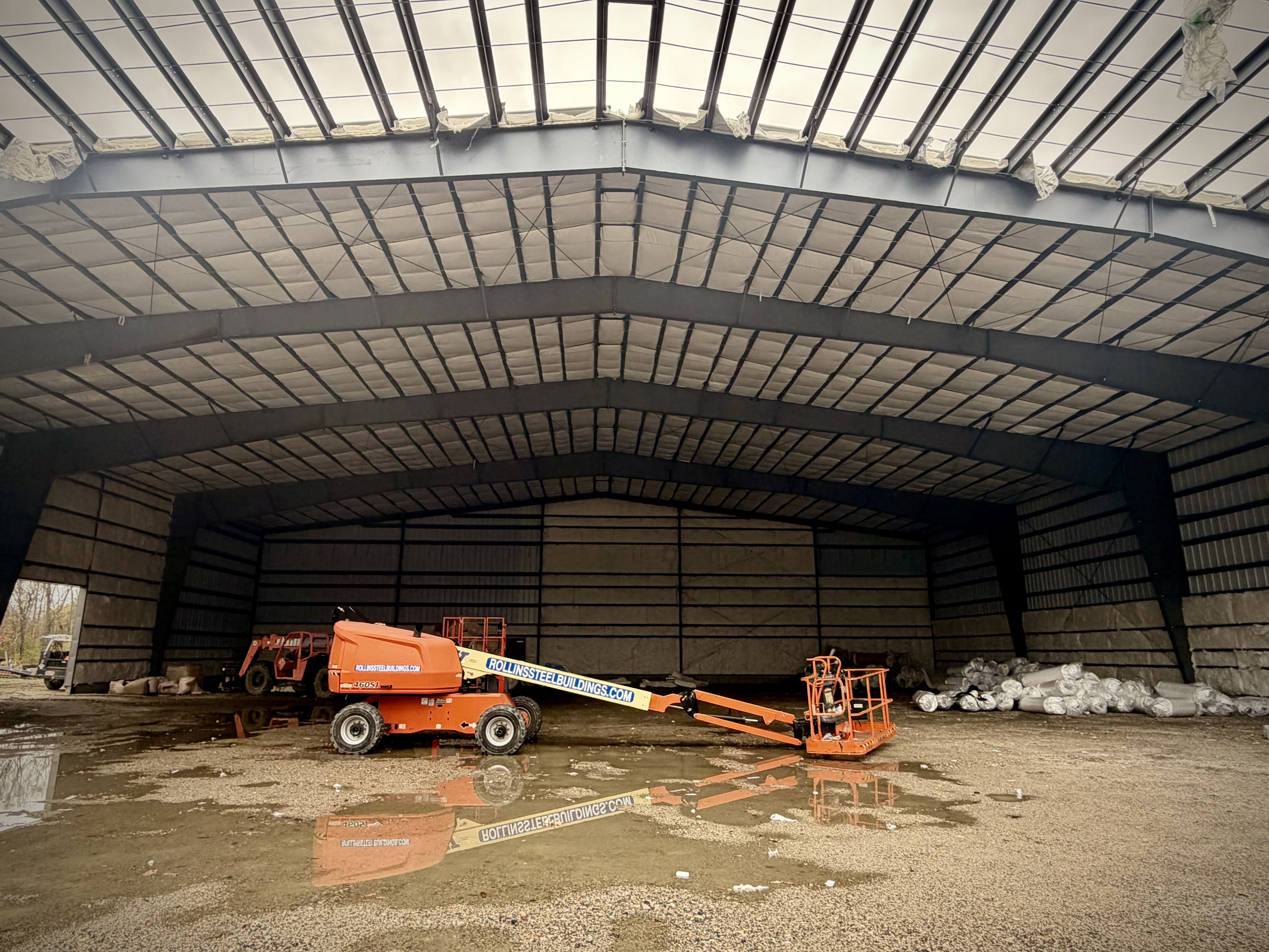 half of roof installed half of roof installed