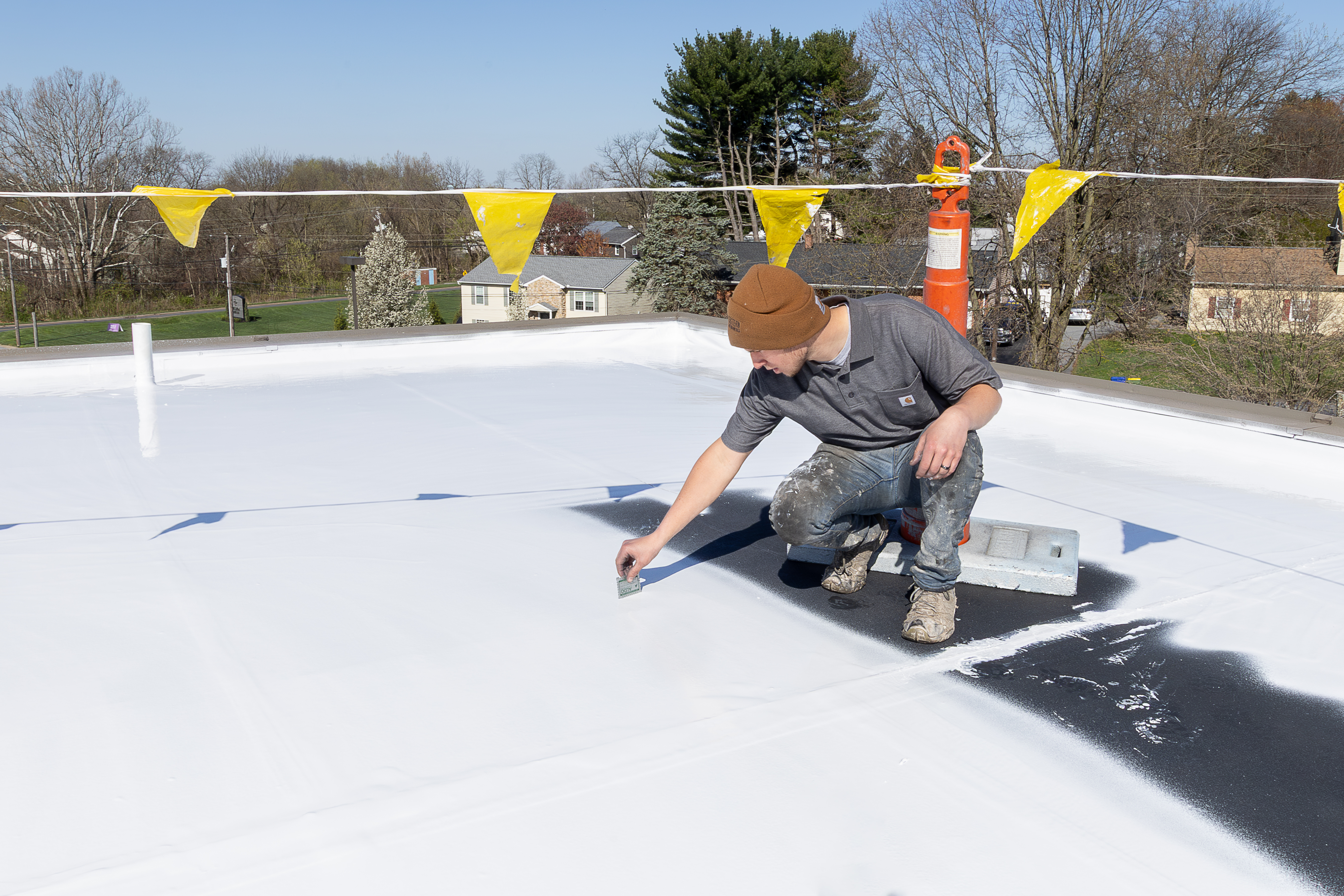 Team member applying finishing touches