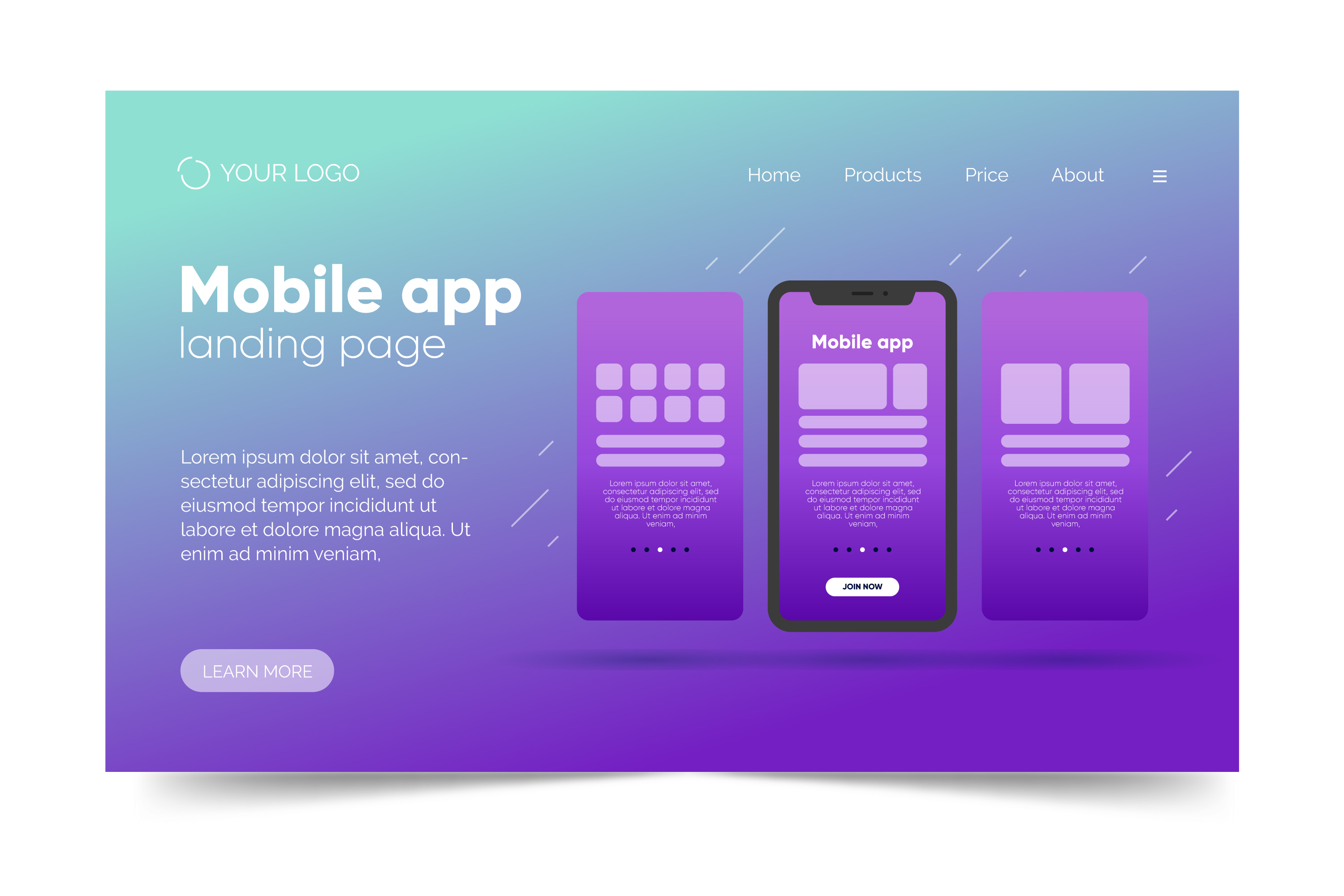 template for the landing page of a mobile app template for the landing page of a mobile app