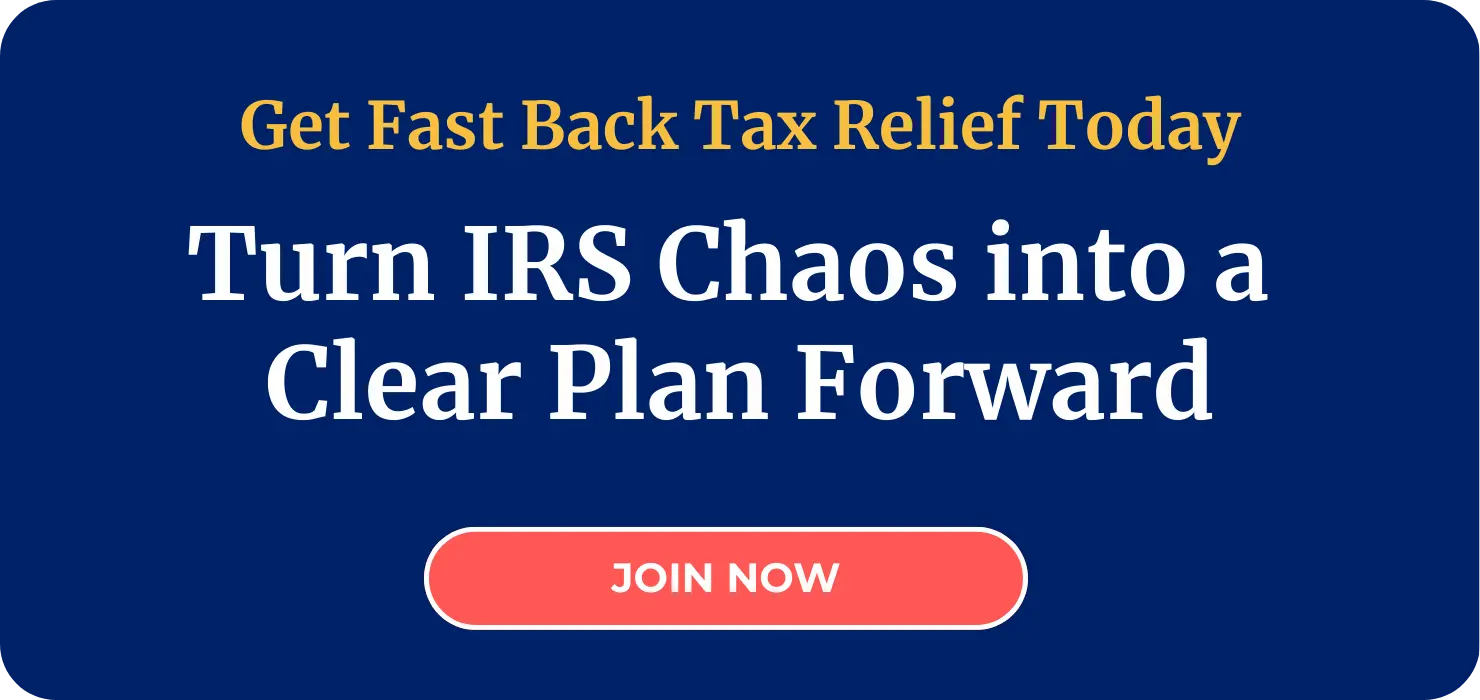 Ad for Affordable Back Tax Relief and Ongoing Support