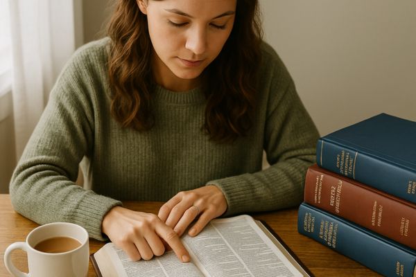 Woman reading the Bible