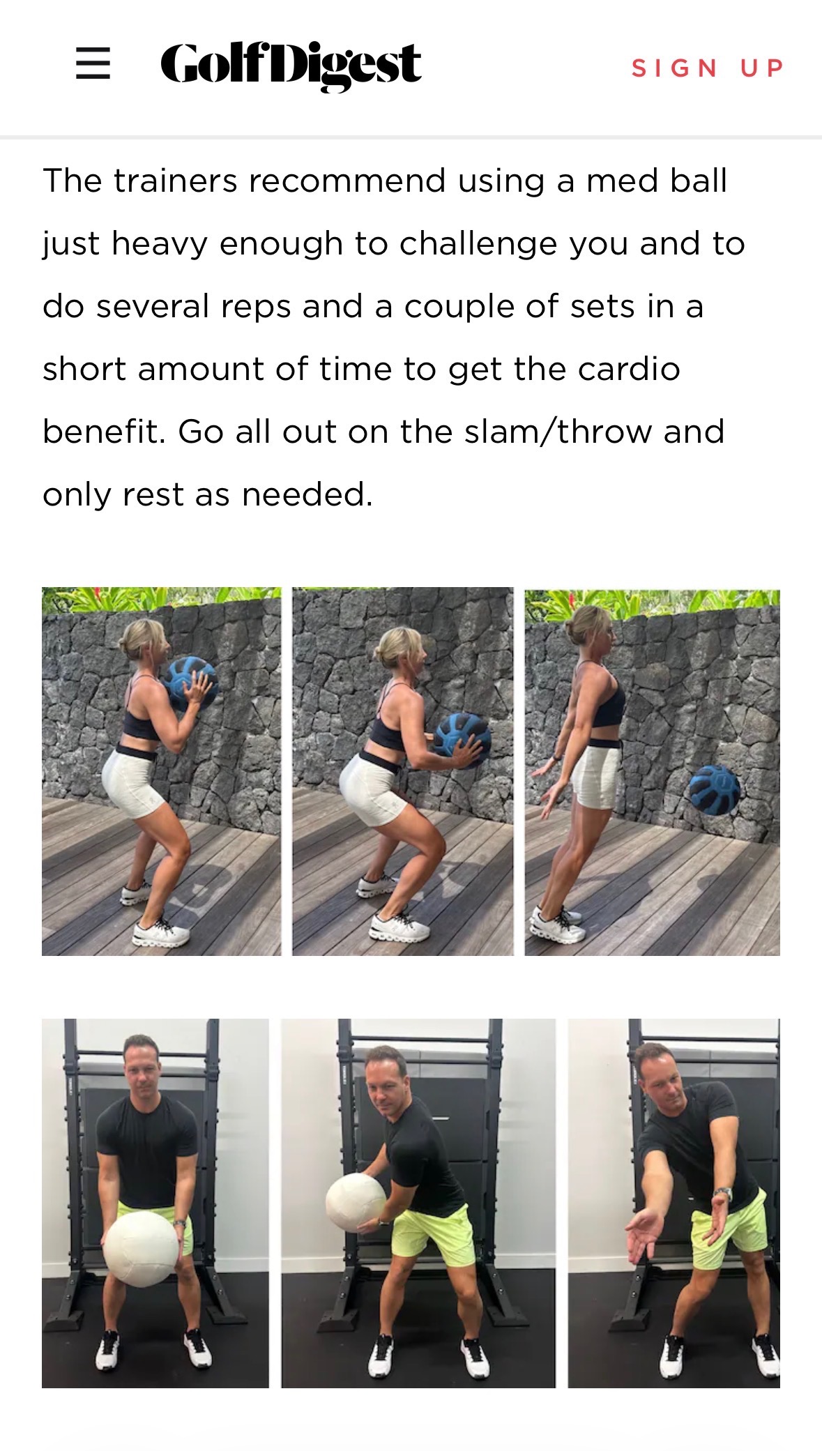 Golf Digest Med Ball Add Yards