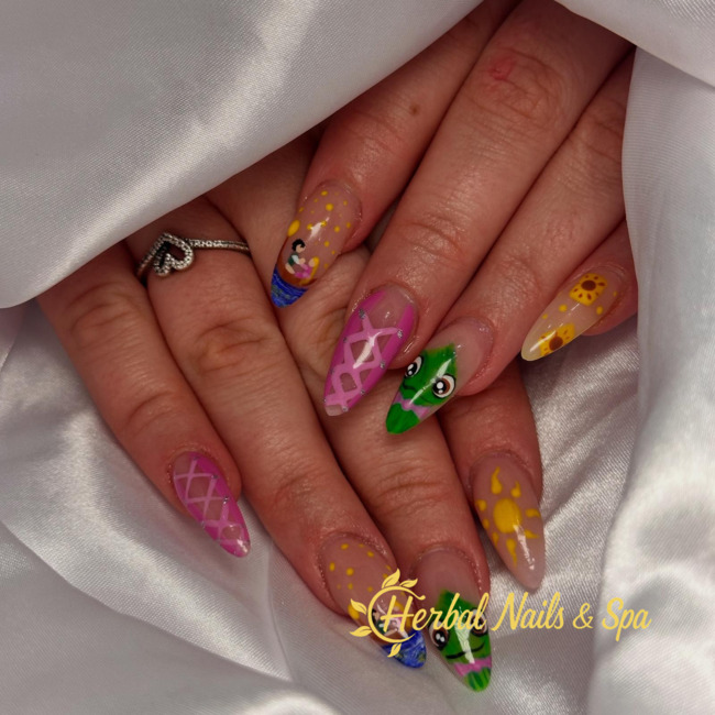 Nail art by a Chino Hills technician