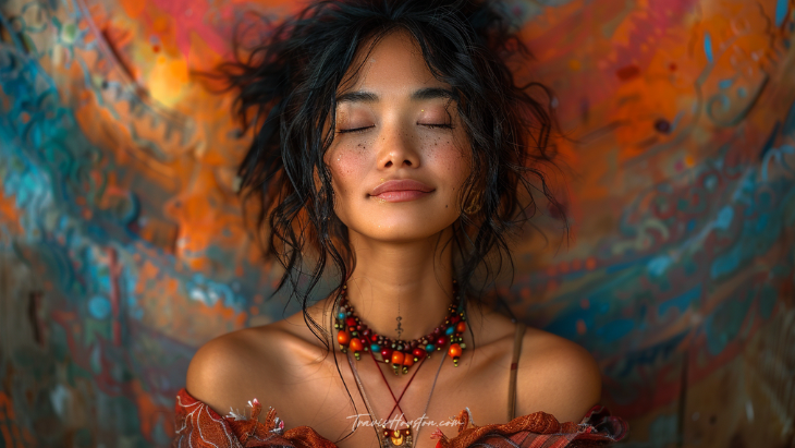 Woman experiencing gratitude and appreciation Woman experiencing gratitude and appreciation