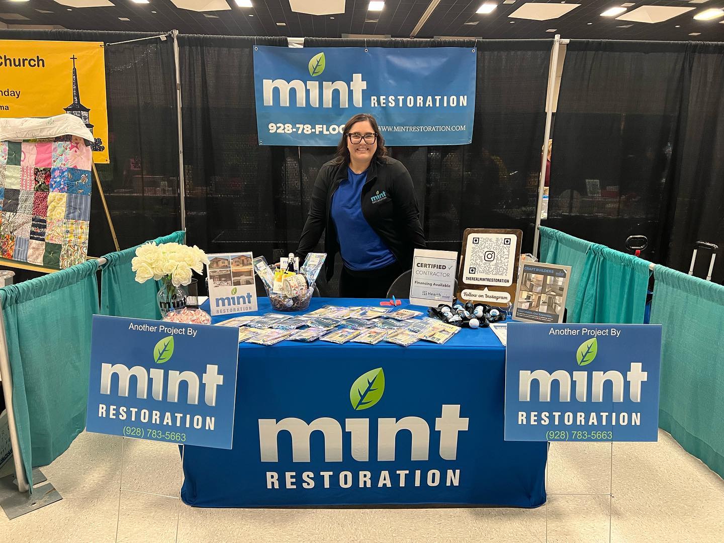 An exhibition booth for Mint Restoration