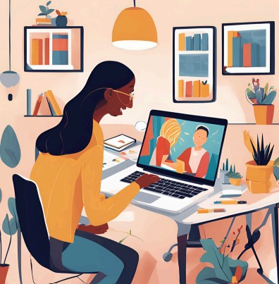 Young girl tutoring online Young girl tutoring online