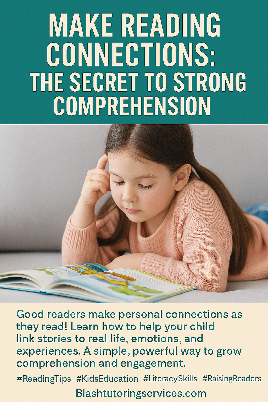 Young girl reading and thinking about what she is reading. Young girl reading and thinking about what she is reading.