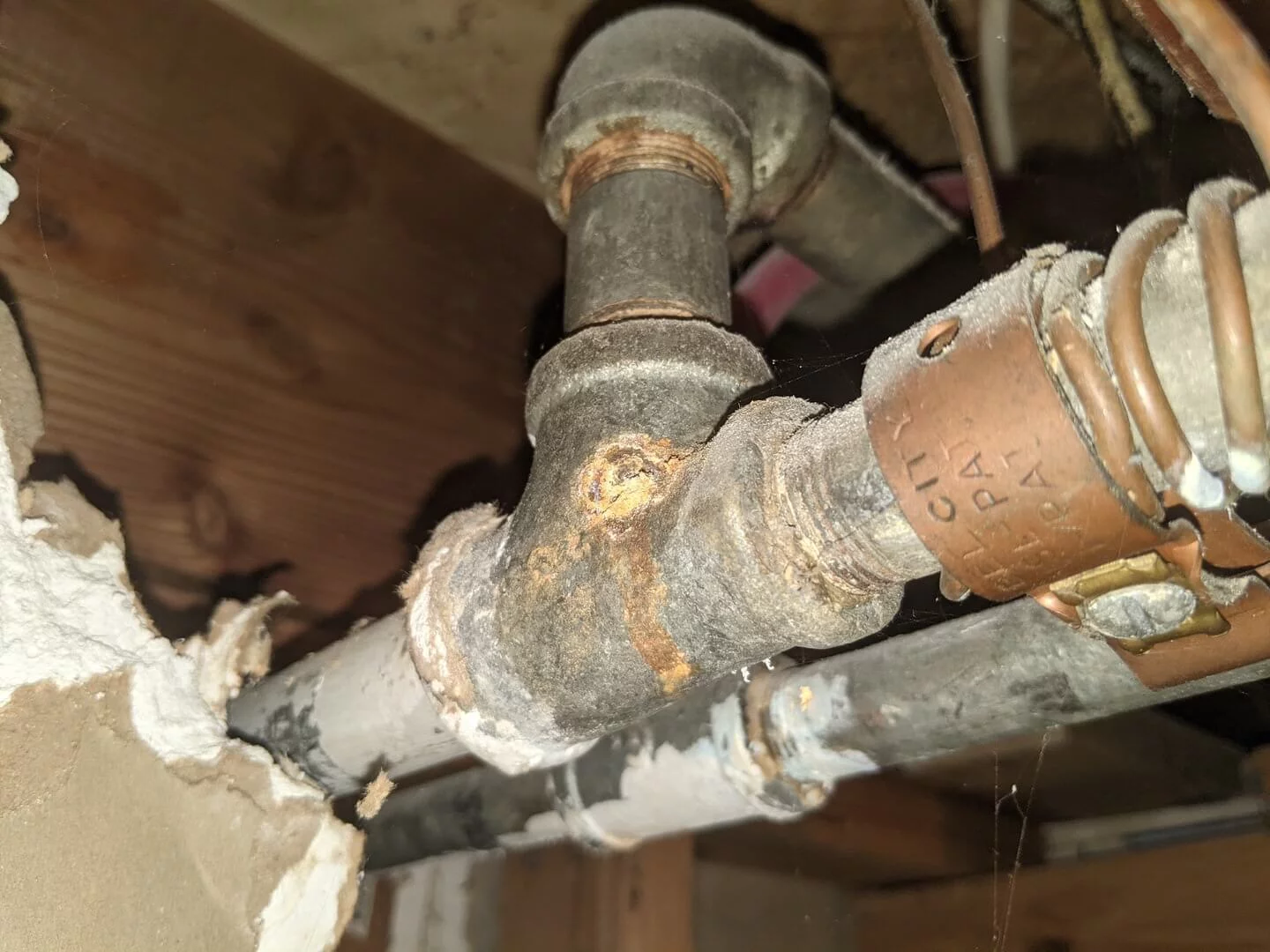 rusted galvanized pipe, repipe