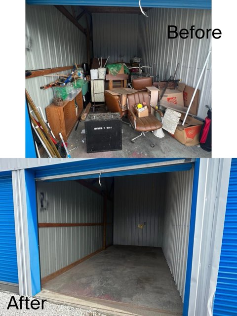 Lift N Take team celebrating a completed junk removal job