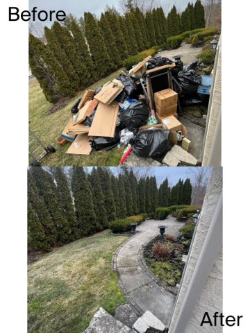 Lift N Take team stacking debris for recycling