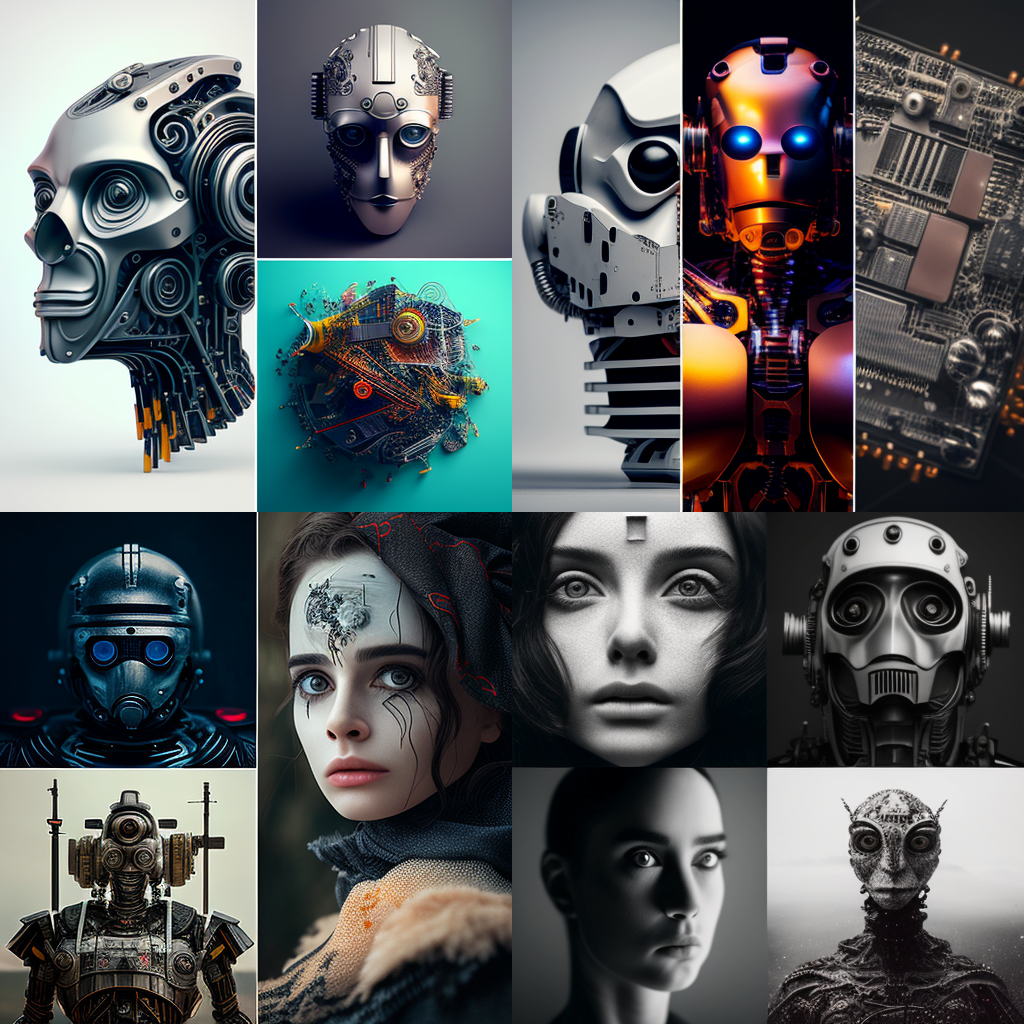 Collage of images created by AI