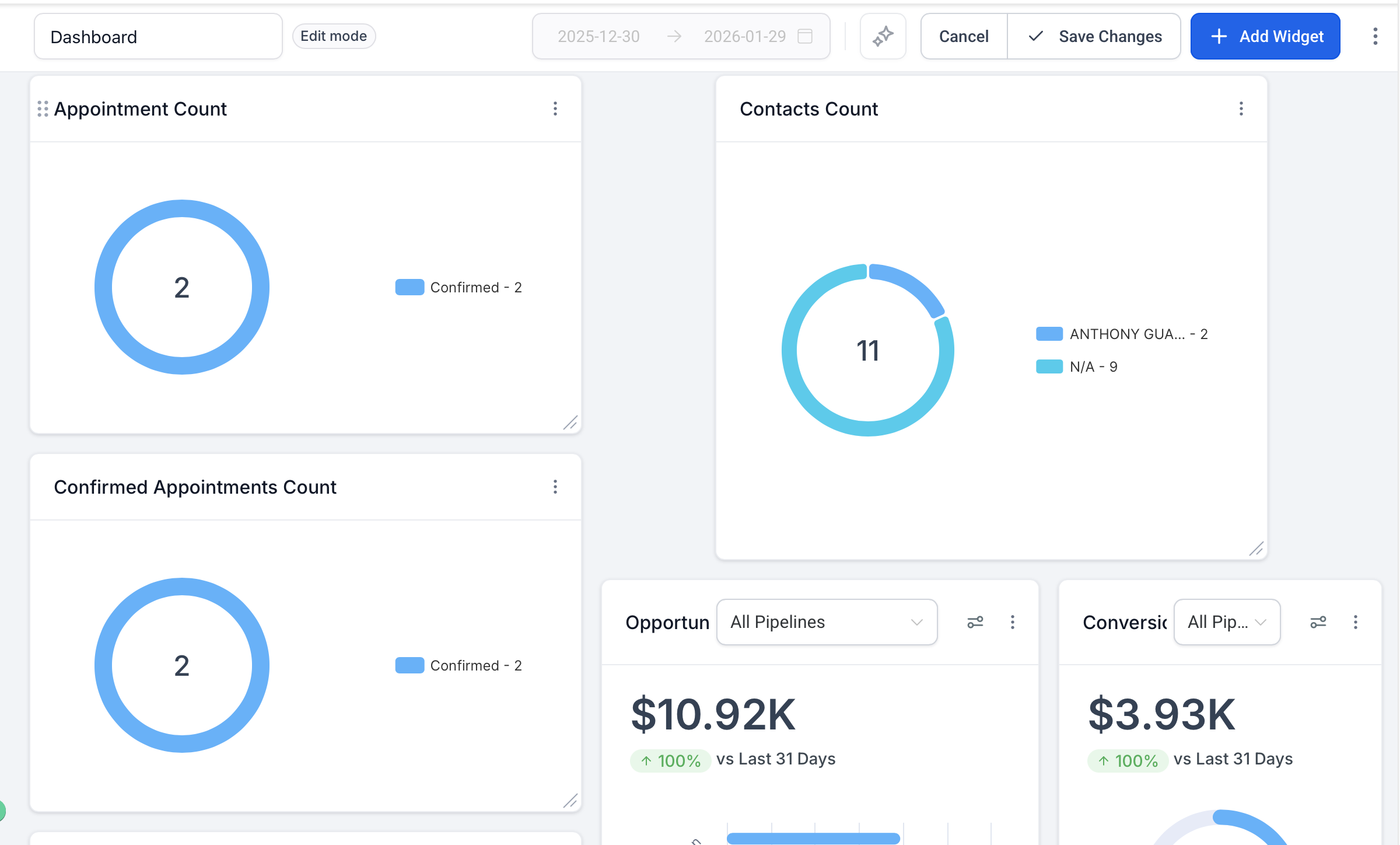 CRM Dashboard - Complete Business Overview