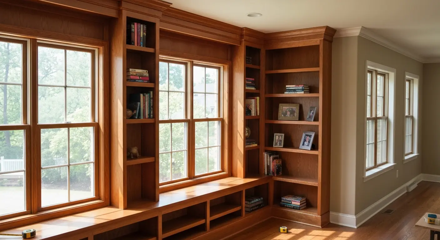 Built-in bookcase installation