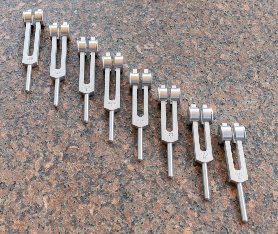 Tuning forks used in sound healing therapy for precise nervous system regulation and energy healing