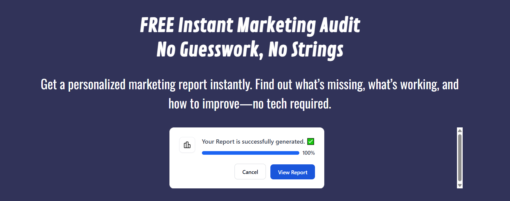 FREE Marketing Audit Report FREE Marketing Audit Report
