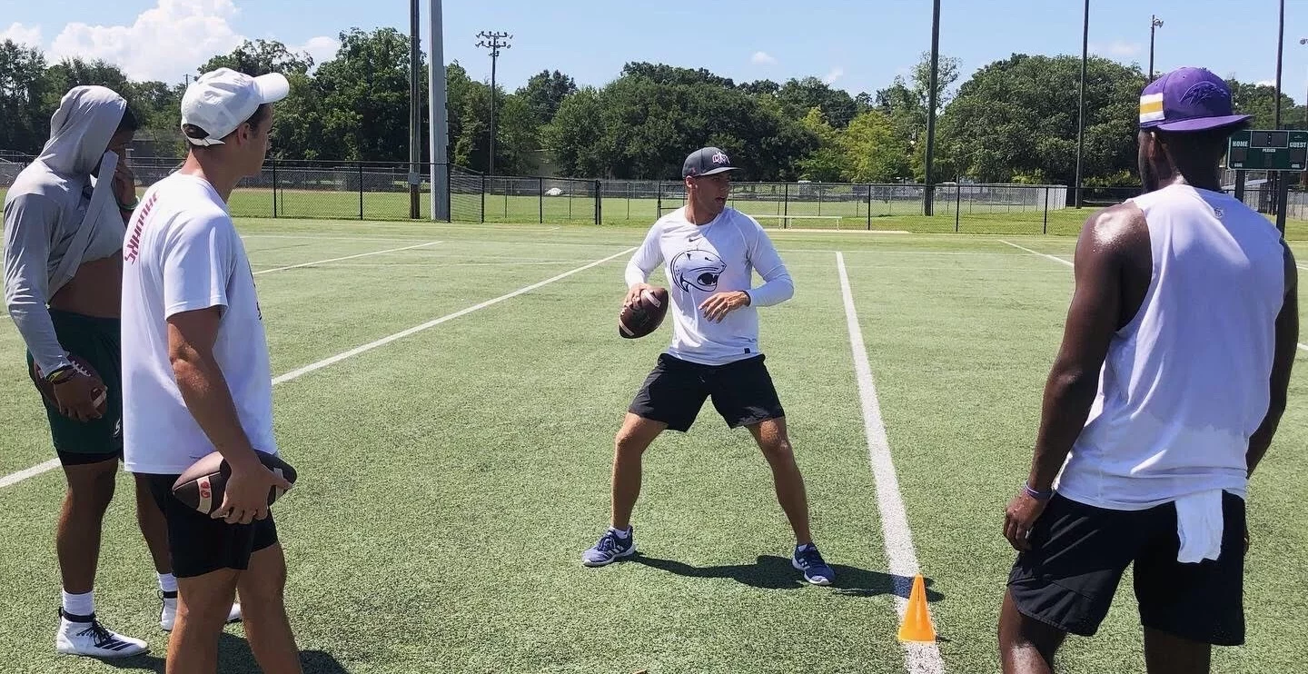 QB Coaches' Perry Orth and Evan Orth at quarterback summer training camp