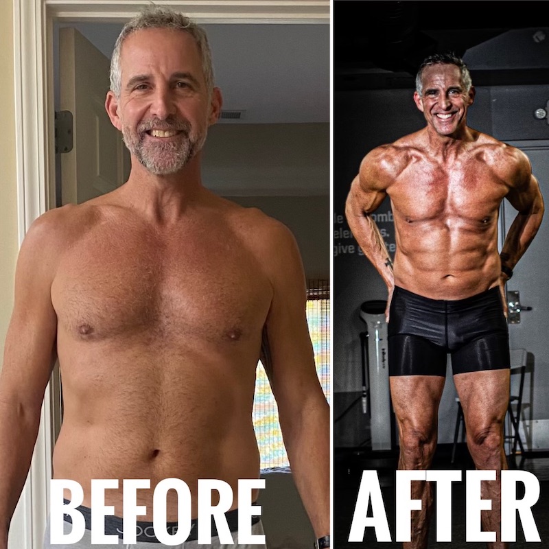 senior man body transformation