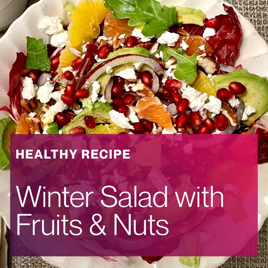 Senior-Friendly Winter Salad with Fruits and Nuts for Heart and Immune Health